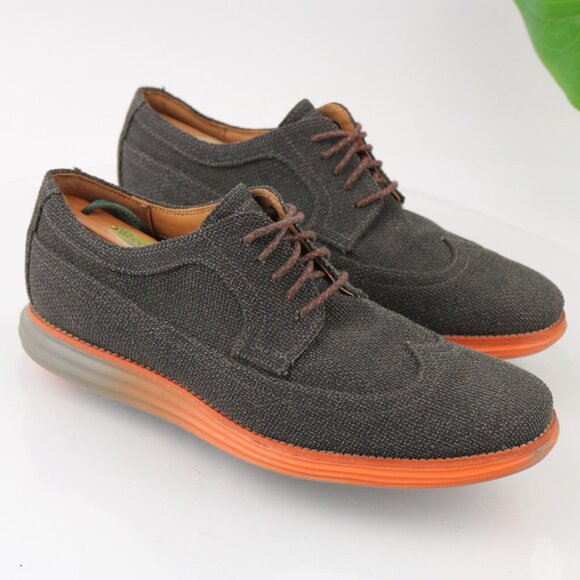Cole Haan Mens Lunargrand Oxford Sneaker Size 10 Black Gray Denim Casual Shoe - Picture 2 of 14